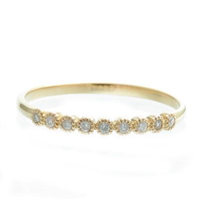 K10 ダイヤモンド リング ミル打ち フクリン 伏せ込み エタニティ