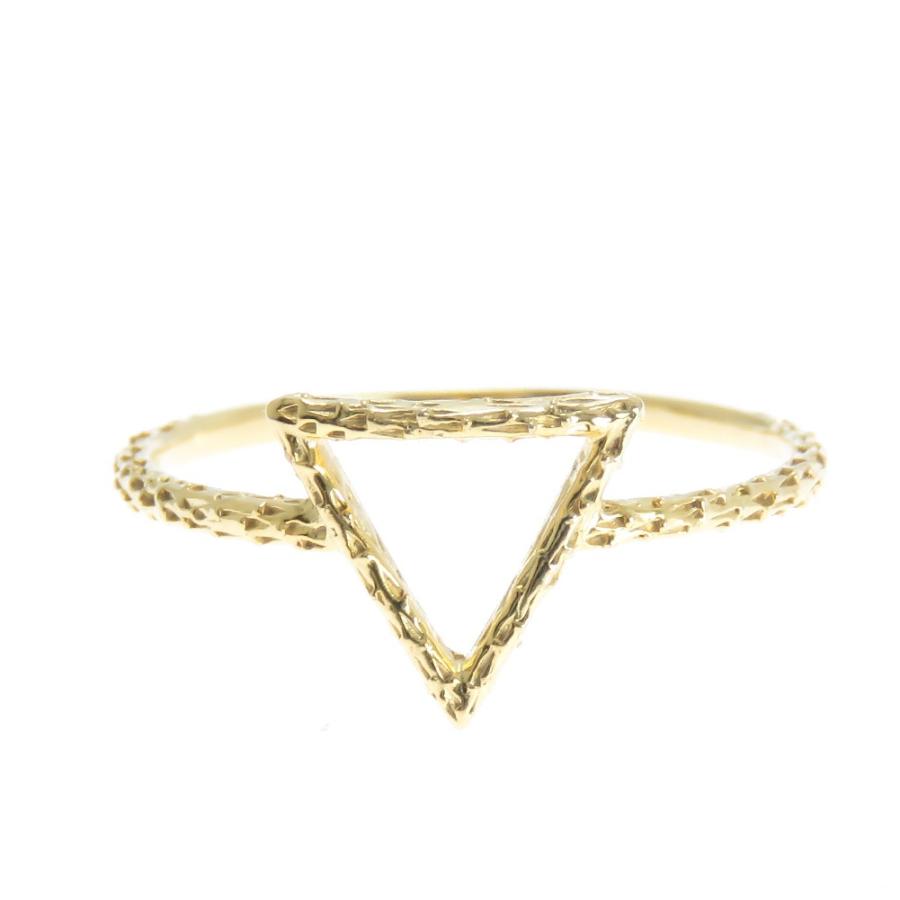k10 地金 宝石無し 石なし 指輪 リング 三角 さんかく トライアングル  