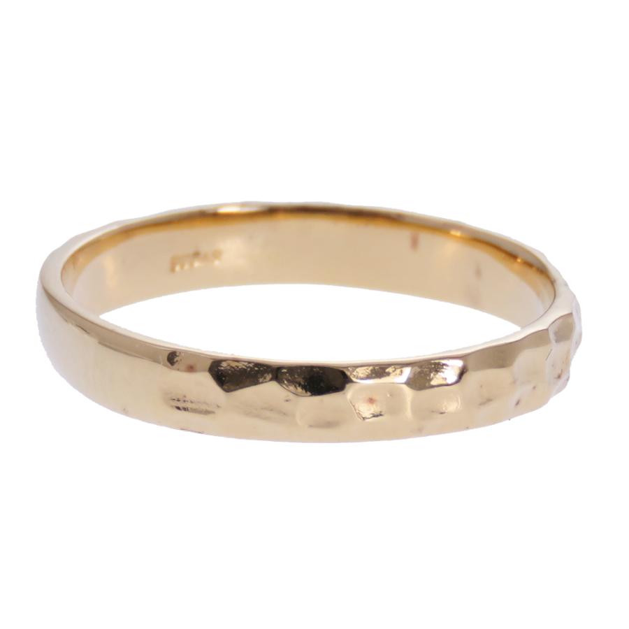 指輪 地金リング K10 シンプル 金だけの指輪 槌目風リング