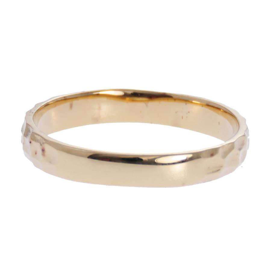 指輪 地金リング K10 シンプル 金だけの指輪 槌目風リング