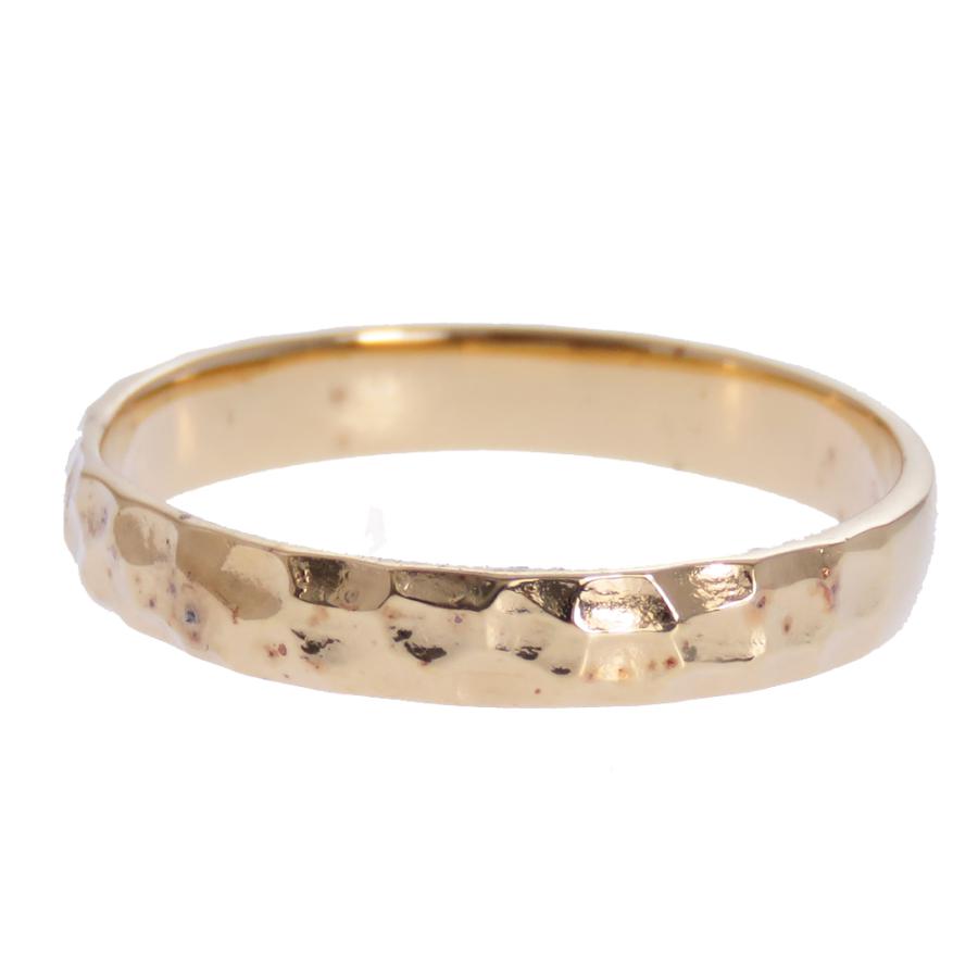 指輪 地金リング K10 シンプル 金だけの指輪 槌目風リング