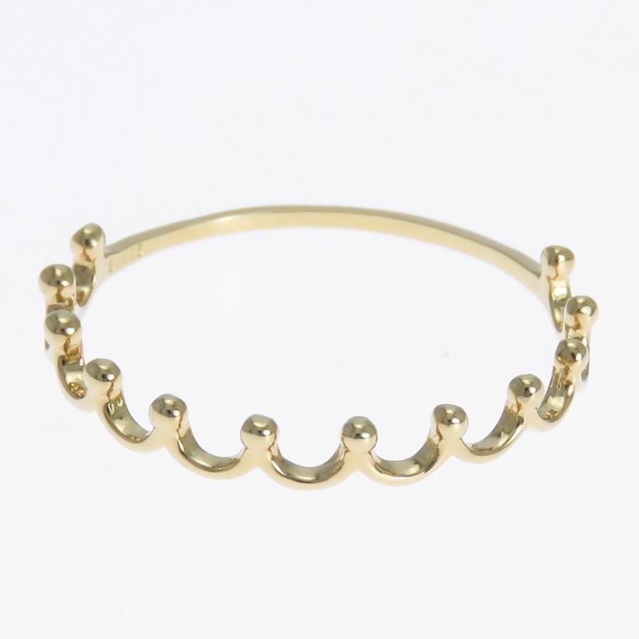 K10 華奢 細身の指輪 重ねつけ ミルクラウン 王冠 crown ティアラ