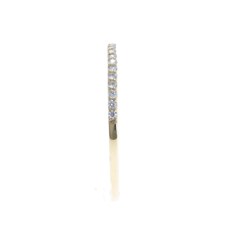 リング K10 ダイヤモンド 指輪 ハーフエタニティ 極細 0.1ct 20石 重ね