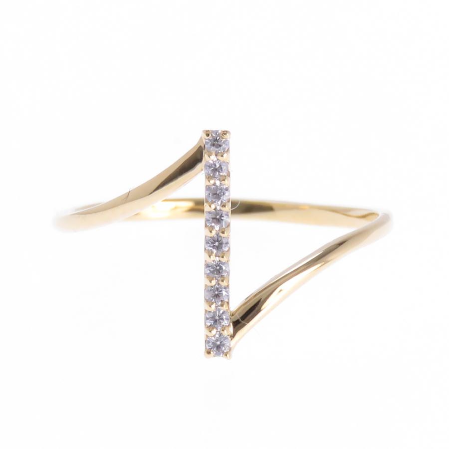 K10 ダイヤモンド 金 リング 指輪 N字 指環 : ジュエリーラピネス