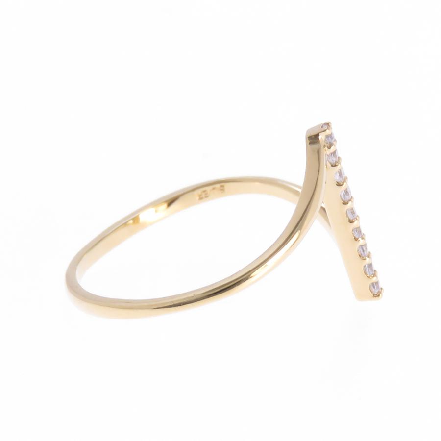 K10 ダイヤモンド 金 リング 指輪 N字 指環 : ジュエリーラピネス