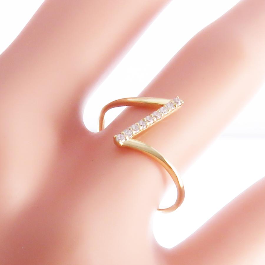 K10 ダイヤモンド 金 リング 指輪 N字 指環 : ジュエリーラピネス