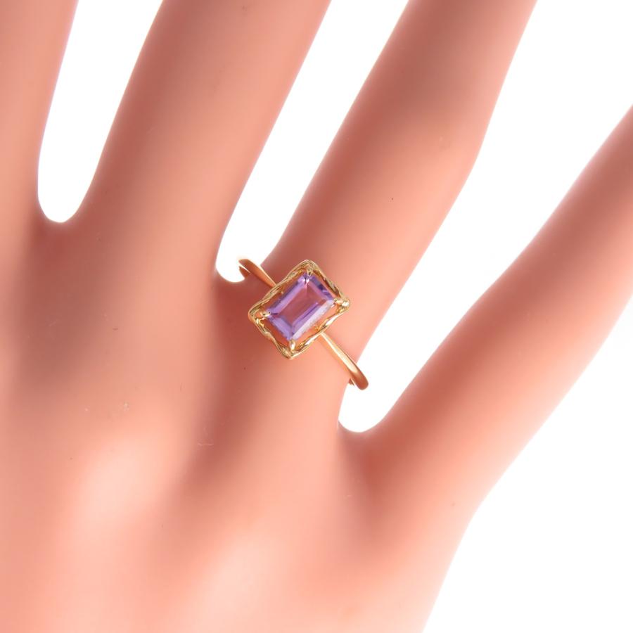 アメジスト カラーストーン 色石 アメシスト K10 リング 選べる金色