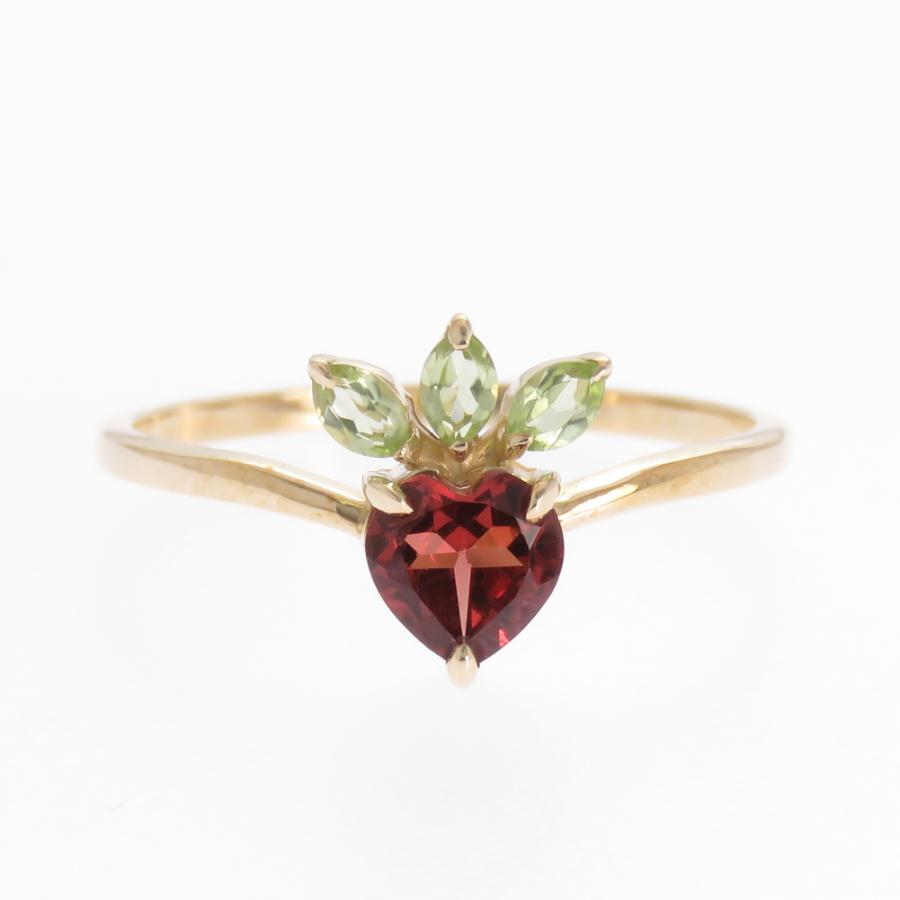フルーツ ガーネット ペリドット いちご 苺 K10 K18 Pt900 リング