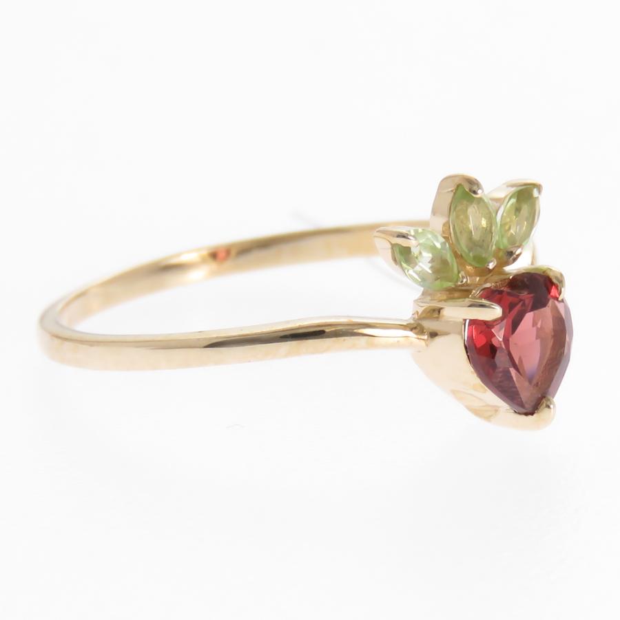 フルーツ ガーネット ペリドット いちご 苺 K10 K18 Pt900 リング