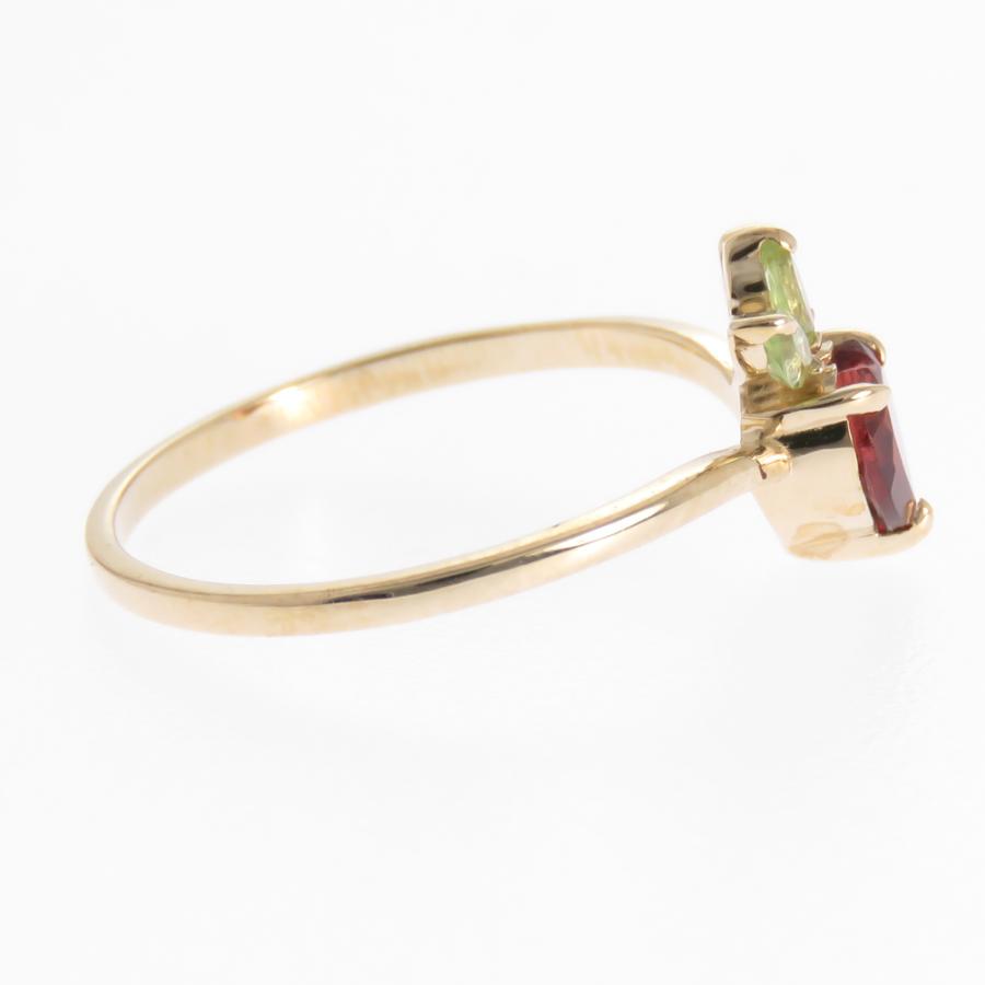 フルーツ ガーネット ペリドット いちご 苺 K10 K18 Pt900 リング