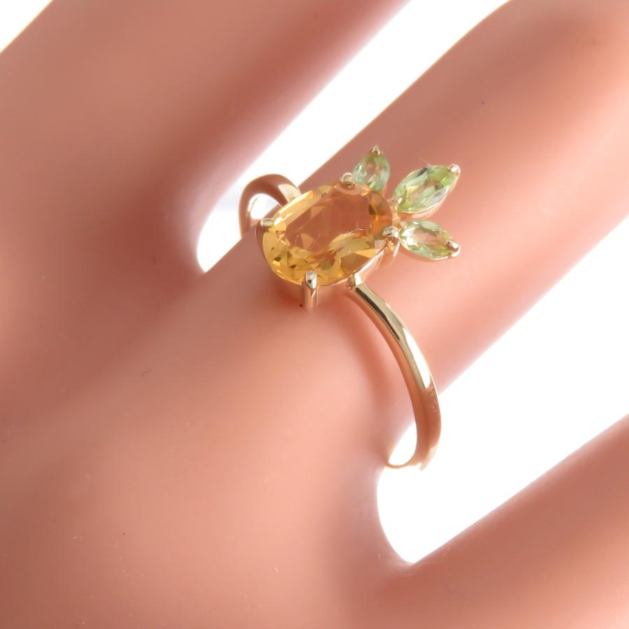 Pt900 &K18 シトリンのシンプルリング Pt900 シトリン リング | orient