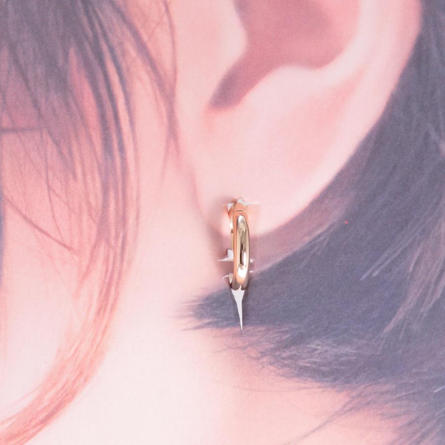 セグメントリングピアス クリッカーピアス ユニセックス 18金 10金