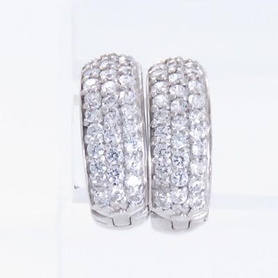 ダイヤモンド ピアス K18WG ホワイトゴールド 中折れ式 ダイヤピアス  