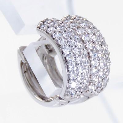 ダイヤモンド ピアス K18WG ホワイトゴールド 中折れ式 ダイヤピアス 0.5ct　パヴェ メレの画像