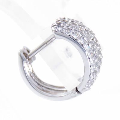 ダイヤモンド ピアス K18WG ホワイトゴールド 中折れ式 ダイヤピアス 0.5ct　パヴェ メレの画像