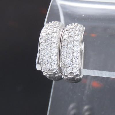 ダイヤモンド ピアス K18WG ホワイトゴールド 中折れ式 ダイヤピアス 0.5ct　パヴェ メレの画像