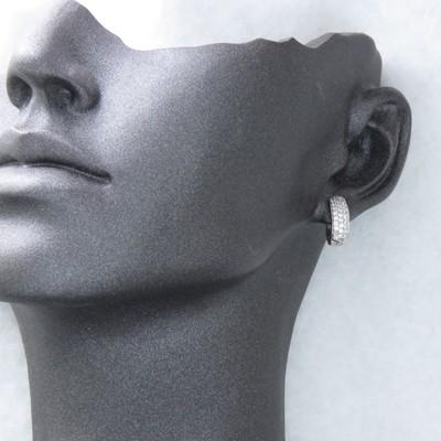 ダイヤモンド ピアス K18WG ホワイトゴールド 中折れ式 ダイヤピアス 0.5ct　パヴェ メレの画像