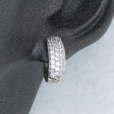 ダイヤモンド ピアス K18WG ホワイトゴールド 中折れ式 ダイヤピアス 0.5ct　パヴェ メレの画像