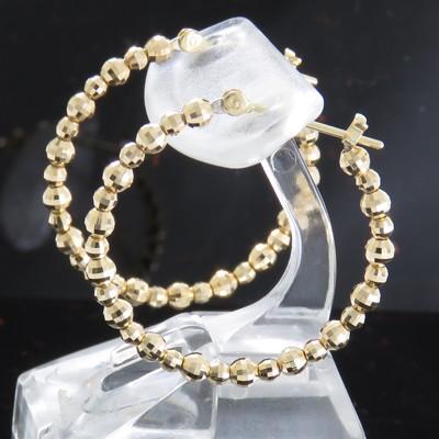 2mm×25mm K18 18金 クロッシング ミラーボール 