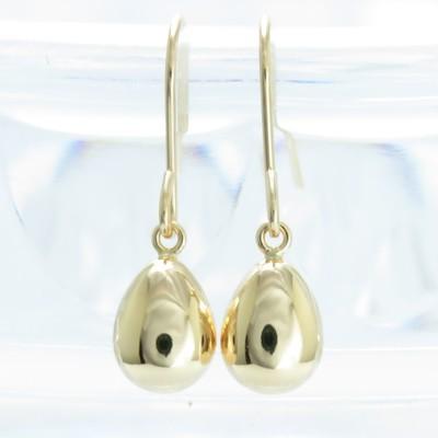 18k ピアスシンプルフックピアス ジプシーピアス タマゴ 地金 ピアス 