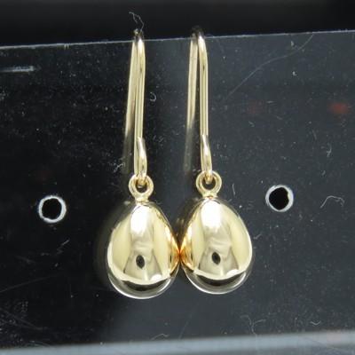 18k ピアスシンプルフックピアス ジプシーピアス タマゴ 地金 ピアス 
