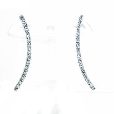 ダイヤモンド K18WG ギフト プレゼント ピアス 選べる金色 曲線美 湾曲 しなやかなカーブのピアス k18wg ダイヤモンドピアス\u0026ネックレスセット ダイヤモンド ネックレス