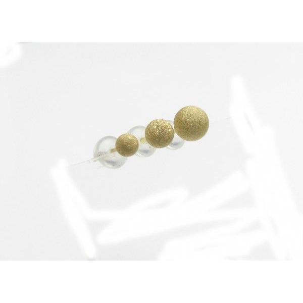 K18 3mm イエローゴールド フラッシュボール ピアス スターダスト 