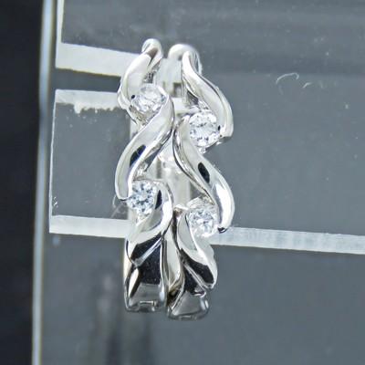 フープピアス 中折れ式 ダイヤモンド ピアス Pt900 0.1ct