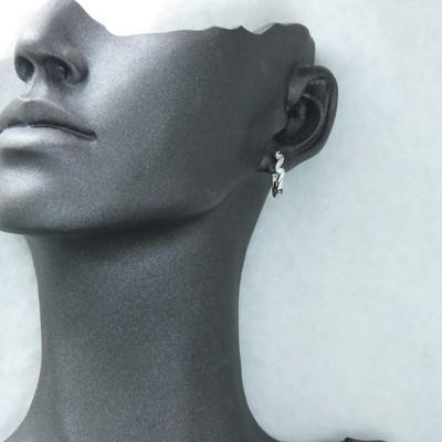 フープピアス 中折れ式 ダイヤモンド ピアス Pt900 0.1ct