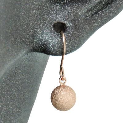 K18PG 5ミリ フラッシュボール スターダスト加工 丸玉 フック 式 