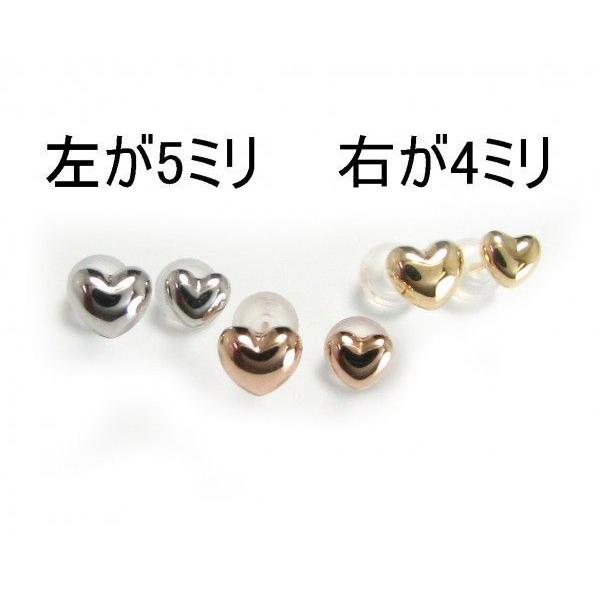 新品 18金 K18 ぷっくり ハート ピアス 地金 ５ミリ K18ぷっくりハートピアス