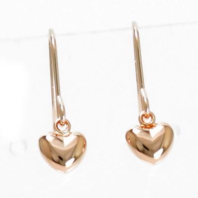 K18PG 4ミリ ハート フック 式 ピアス ジプシー 地金 18K 18金