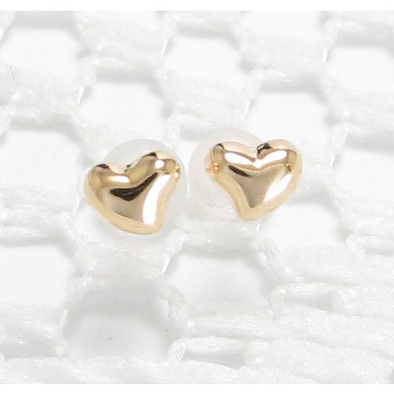 ハート K18YG ピアス Heart 18金 K18 18K イエローゴールド 地金 石