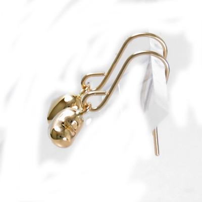 K18 18金　ハートフックピアス K18 変形ハート フック 式 ピアス ジプシー 地金 18K 18金