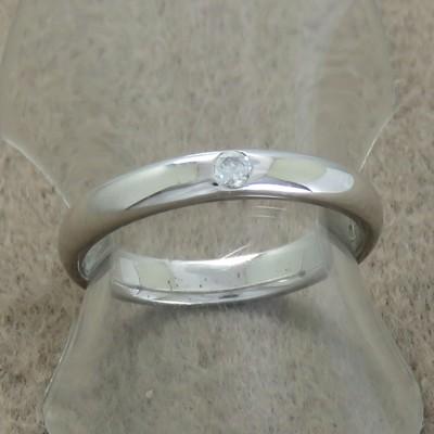 Pt900 ダイヤモンド シンプル リング 指輪 ペアリング 結婚指輪の画像