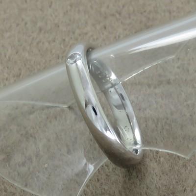 Pt900 ダイヤモンド シンプル リング 指輪 ペアリング 結婚指輪の画像