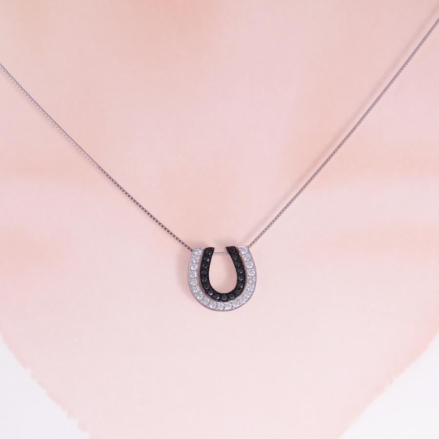 馬蹄 ネックレス 3WAY ダイヤモンド K10 K18 ホワイトゴールド
