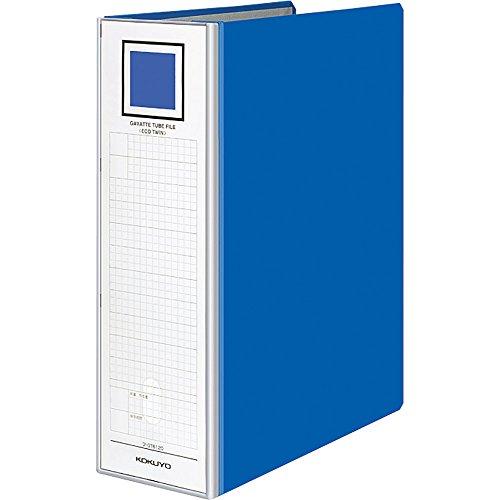 コクヨ(KOKUYO) ファイル ガバットパイプ式ファイル エコツイン(両開き) A4 2穴 1200枚収容 青 フ-GT6120B の商品画像