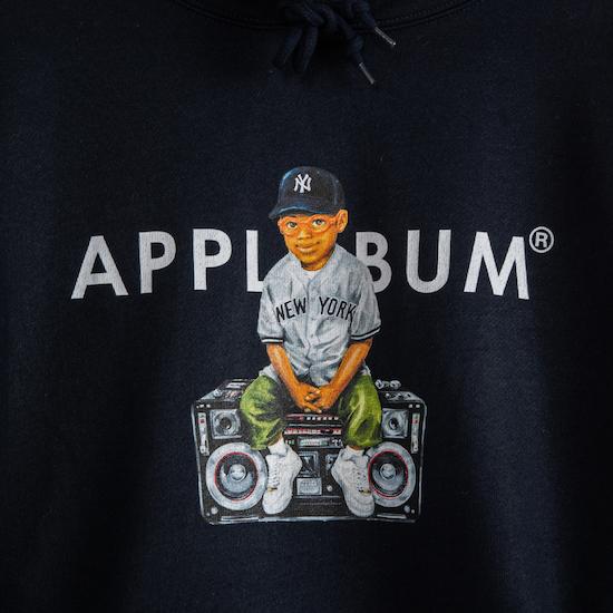 APPLEBUM アップルバム "NEWYORK YANKEES BOY" SWEAT PARKA NAVY ネイビー｜rappa｜04