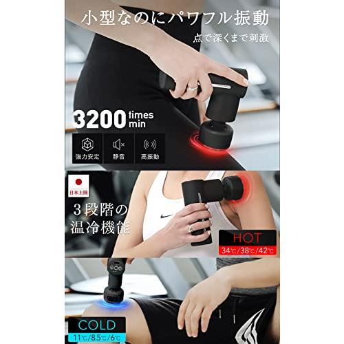 STEADY 温冷ハンディガンR 【 Designed in Japan 温度調整 (6〜42℃) / 3段階 パワフル振動/静音 / 5種類ヘッド 　 冷やし