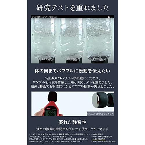 STEADY 温冷ハンディガンR 【 Designed in Japan 温度調整 (6〜42℃) / 3段階 パワフル振動/静音 / 5種類ヘッド 　 冷やし