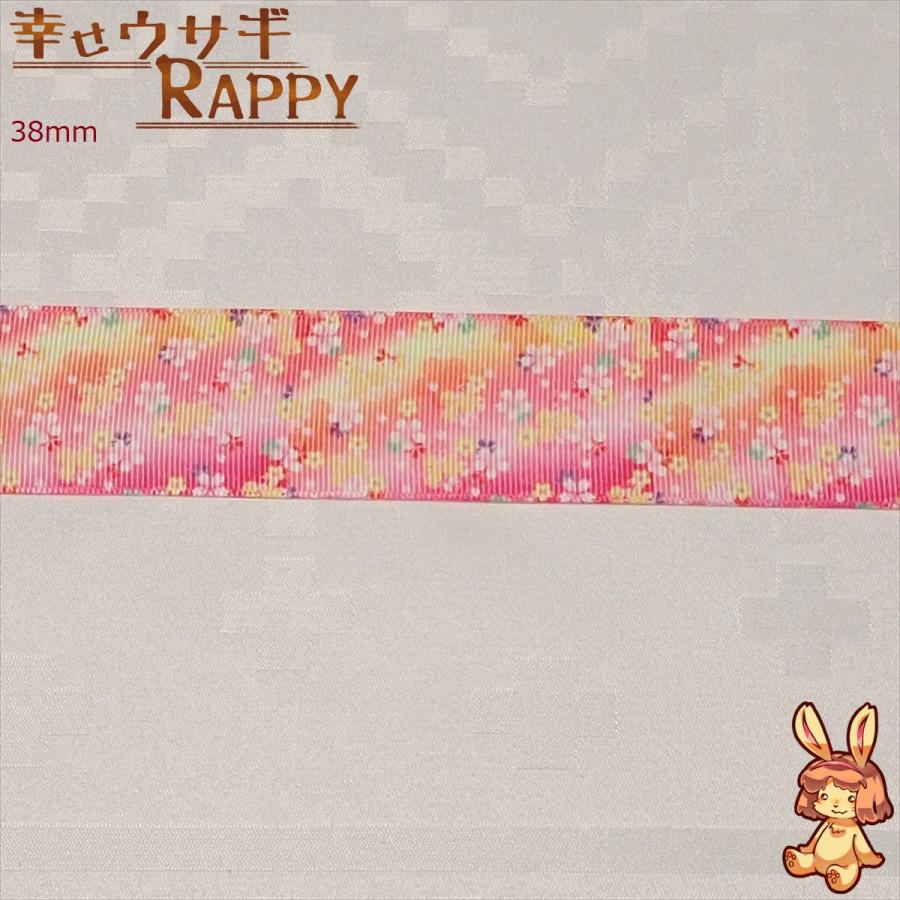 花柄グログランリボン31 38mm、25mm : 幸せウサギRAPPYヤフー店 - 通販