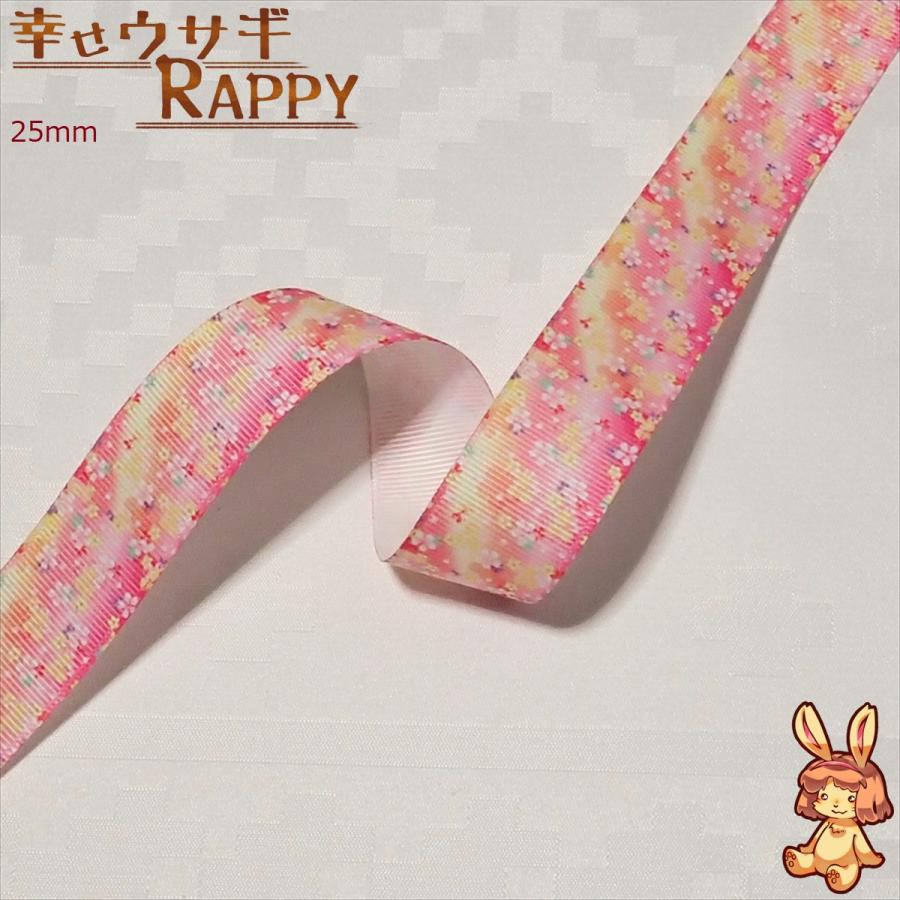 花柄グログランリボン31 38mm、25mm : 幸せウサギRAPPYヤフー店 - 通販