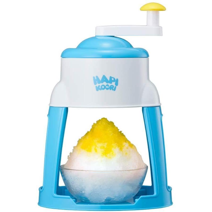ドウシシャ かき氷器 手動 古典 Hapikoari ハピコオリ ブルー 製氷カップ付き バラ氷対応