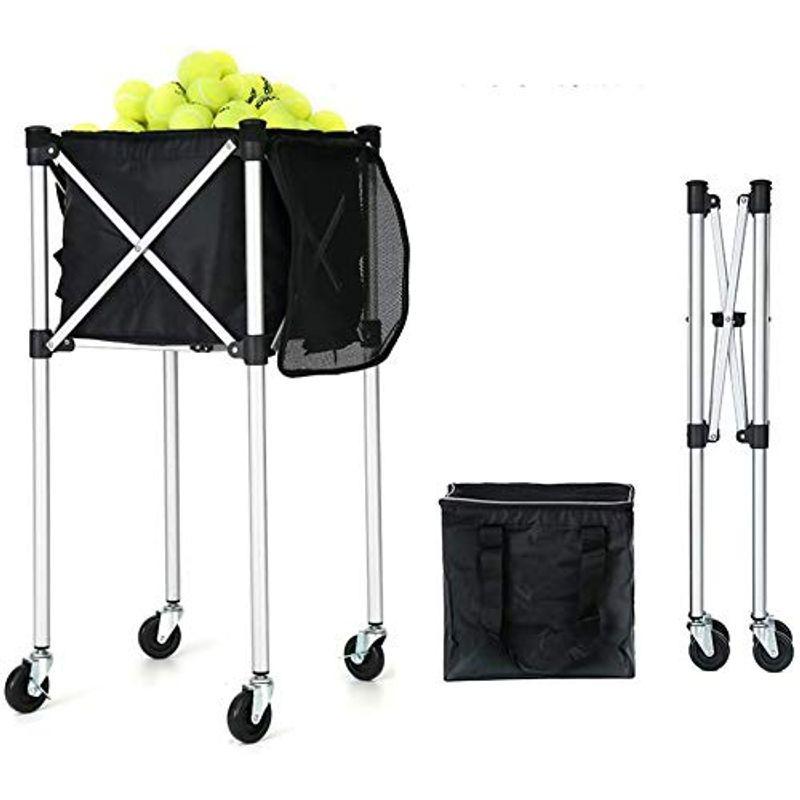 定期入れの Akozlin ボ キャスター付 ボール回収器 テニス集球器 テニスボールカート テニス用ボールかご 160球収納 ボールバスケット テニス サッカー フットサル Rankinengineering Com