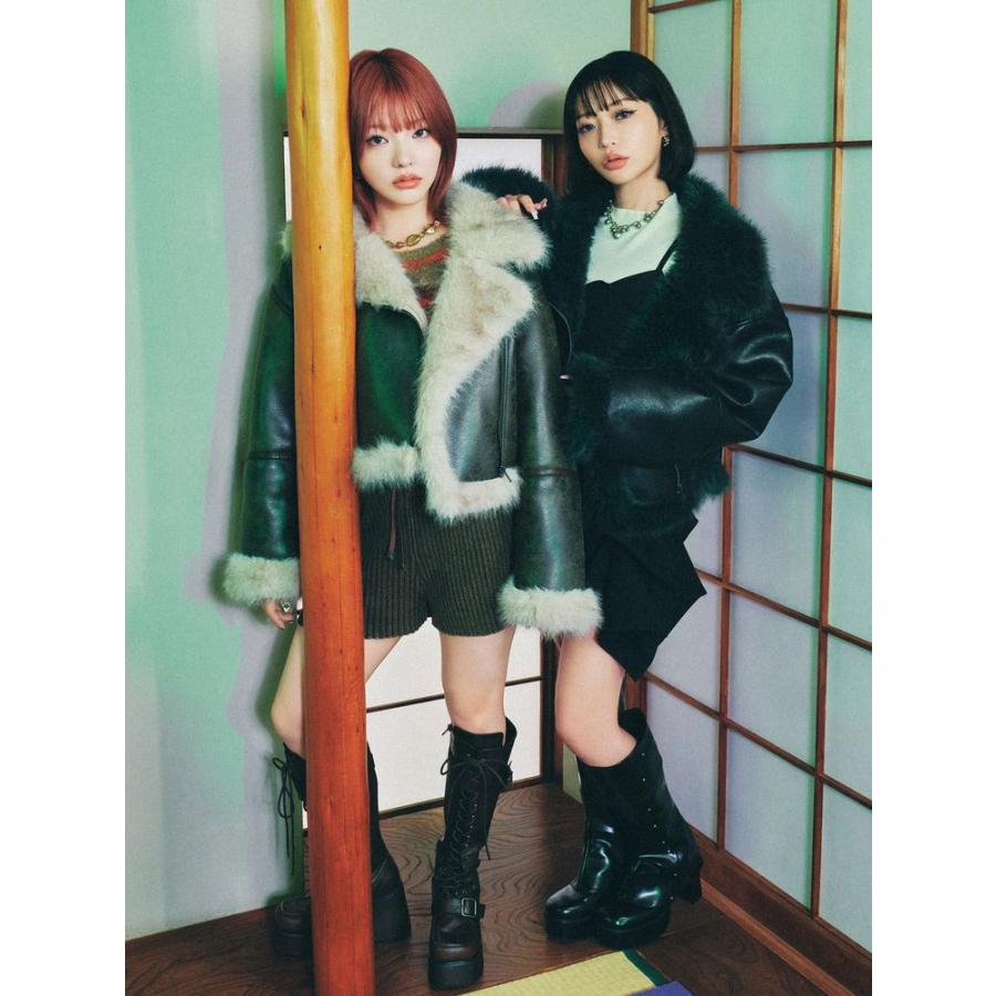 MURUA（ムルーア） アンイーブンショートフェイクムートンジャケット