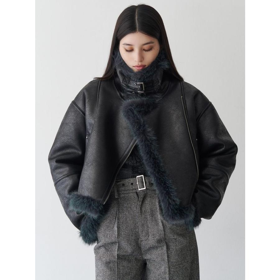 MURUA（ムルーア） アンイーブンショートフェイクムートンジャケット