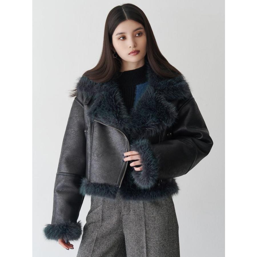 2025AW MURUA新品未使用アンイーブンショートフェイクムートンジャケット アンイーブンショートフェイクムートンジャケット[品番：MKSW0066710