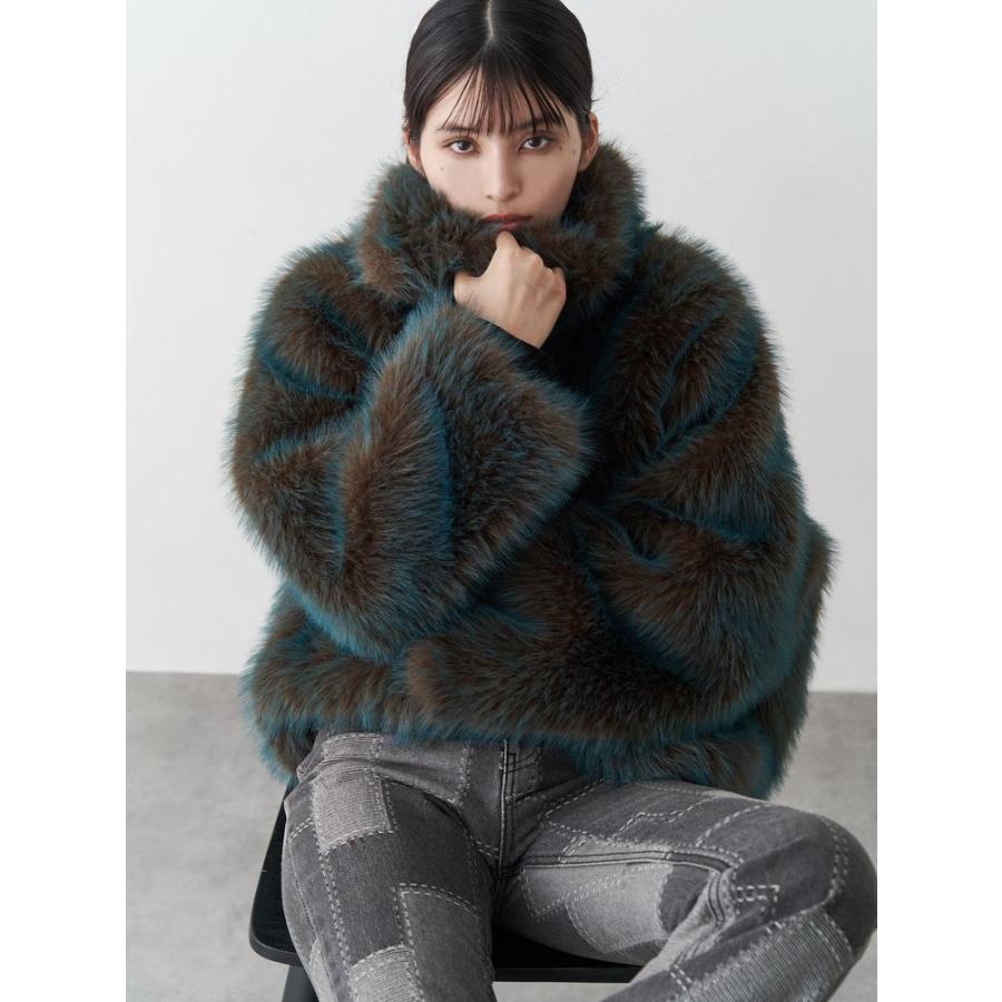 MURUA MIXフェイクファーブルゾン MURUA（ムルーア） MIXフェイクファーブルゾン 即日発送 限定価格