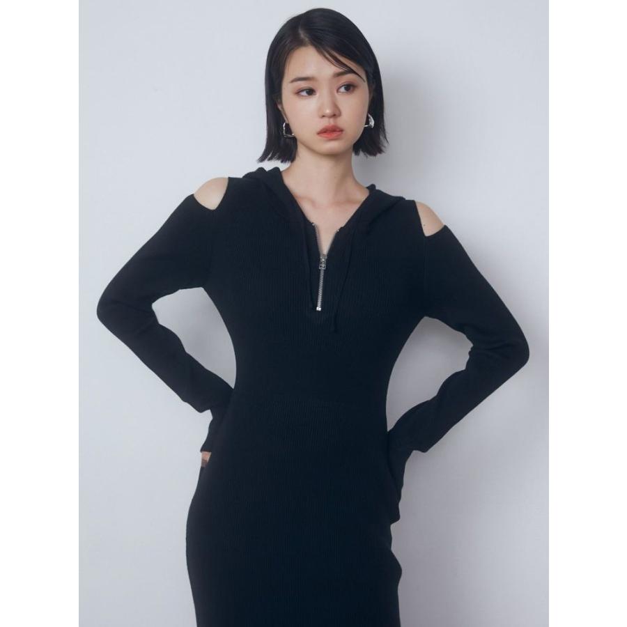 EMODA（エモダ） (エモダ）カットアウトフードニットワンピース 即日